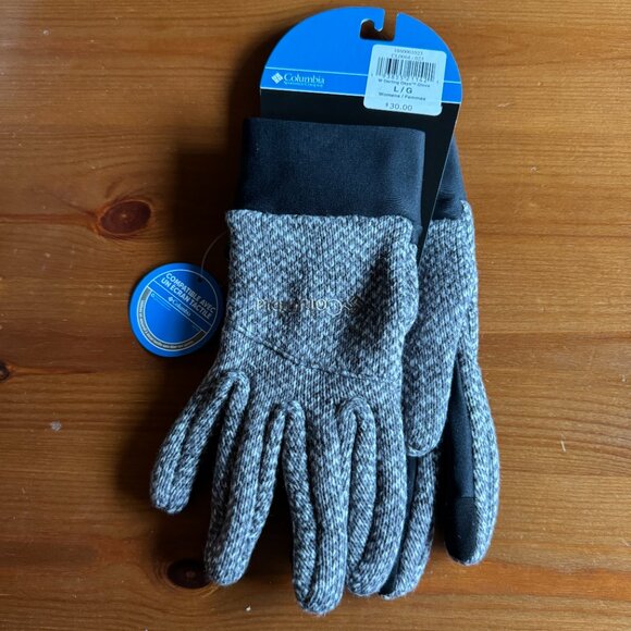 NWT Columbia Burgundy Stretch Beanie / Gray Phone Friendly Cozy Gloves in Large - Picture 5 of 11